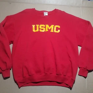 Vintage M.J. Soffe Men's L United States Marine Corps Red Crewneck Sweatshirt - Picture 1 of 8