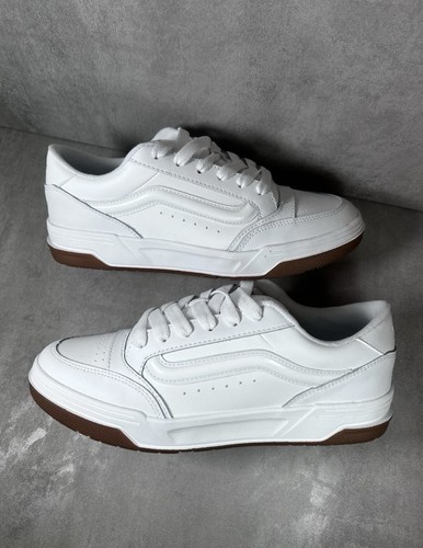 Scarpe da skate Vans Hylane bianco marrone suola in gomma taglia UK 9 PREZZO AL PUBBLICO £ 120