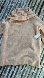 Neu mit Etikett Calvin Klein rosa Rollkragen GRÖSSE Lg Wasserfallausschnitt neu 89 $ Einzelhandel Weihnachtsgeschenk - Bild 1 von 3