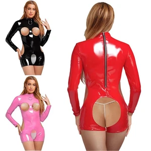 Mujeres Mamelucos Disfraz Gato Club Nocturno Body Cuero Ropa Interior Hueco - Imagen 1 de 53