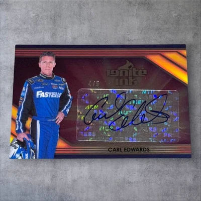 Carl Edwards PACK PULLED NASCAR HOFer signed card 2013 PRESS PASS IGNITE INK 4/5 - Image 1 of 2