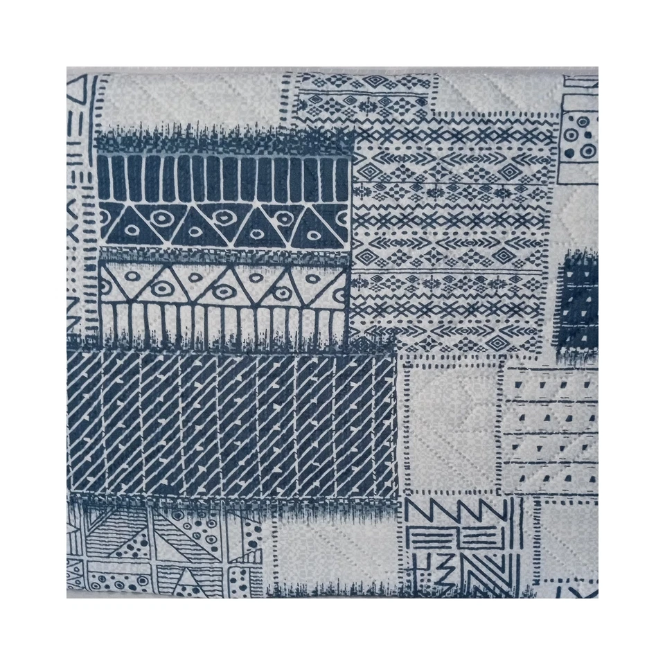 Juego de edredón estampado de retazos colcha queen king juego de cama suave geométrico 3P Foto 1 de 1