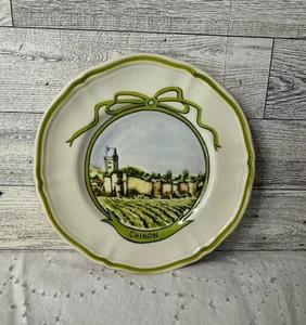 Vintage Longchamp Französisch Land Wein Schloss Käseplatte "Mont Bazillac" 6" - Bild 1 von 3