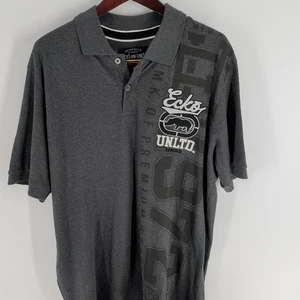 Y2k Style Ecko UNLTD Classic All City Pullover Polo Shirt Dark Gray Size XL - Picture 1 of 9