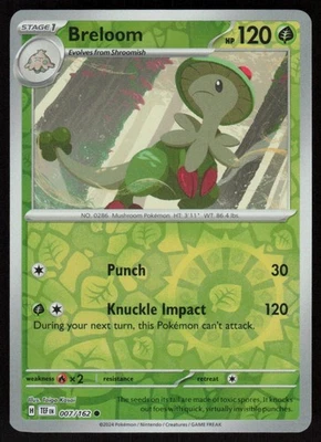 Breloom Reverse Holo 007/162 Common SV05: Temporal Forces LP-NM - Image 1 of 2