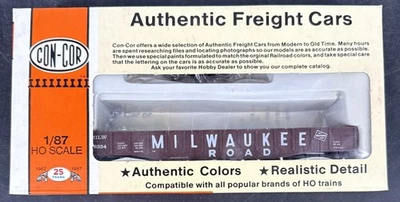 CON COR # 0001-009023 Milwaukee Road 54' Mill Gondola CAR Kit HO Scale New - Image 1 of 4
