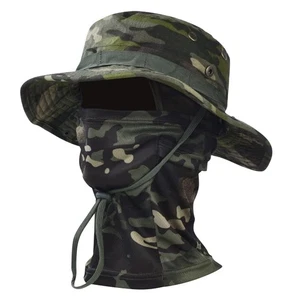 Camo Boonie Sonnenhut mit Sturmhaube Gesichtsmaske UV Schutz Fischerhut Bucket... - Bild 1 von 5