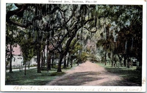 Unused Postcard Ridgewood Avenue Moss Oak Trees US 1 Daytona FL Florida Street - Picture 1 of 2