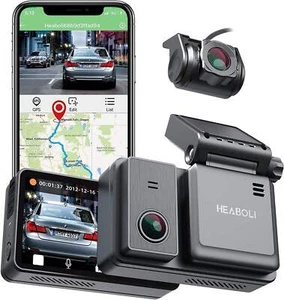 Heaboli 4K Dual Dash Cam Front and Rear, Wi-Fi GPS, Dash Camera for Cars with 3 - Picture 1 of 8