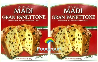 2 paquetes de pastel al horno italiano Madi Original Gran Panettone 35,25 OZ cada paquete Foto 1 de 4