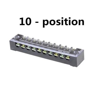 10 Position 600V 15A Wire Barrier Dual Row Screw Terminal Panel Block TB-1510L - Image 1 of 4