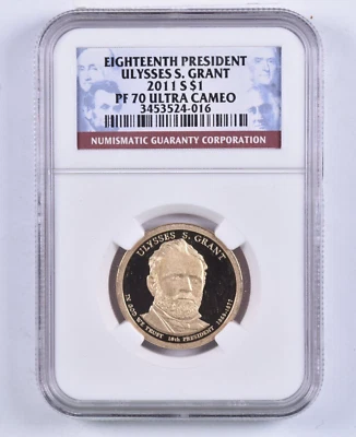 2011 S Grant Presidential ☆ Proof Dollar NGC PF70 Ultra Cameo PR70 Rare** - Image 1 of 2