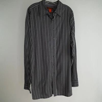 NYNE New You New Energy 2XLT 2XL Camisa Alta Abotonada L/S Gris Rayas Foto 1 de 4