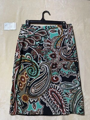 Saia Midi Monroe & Main A Line Pull On Boho Feminina Tamanho M Paisley Várias Cores - Imagem 1 de 4