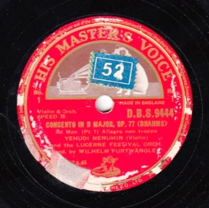 Menuhin: Furtwängler. Brahms (Violinkonzert). HMV DB 9444-8 (5). NM-, Rubs - Bild 1 von 1