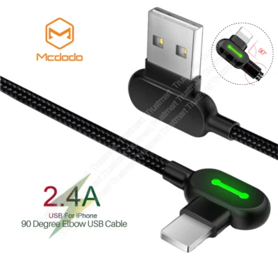 Paquete de 3 cables cargadores Mcdodo 90 grados codo USB para iPhone 11 12 13 14 iPad Foto 1 de 4