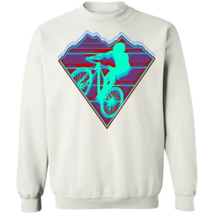 Retro Mountain Biker Crewneck Sweatshirt - Picture 1 of 8