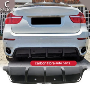 Real CARBON Rear Bumper Diffuser Lip Body Kit Fits BMW E71 X6 35i SUV 2008-2014 - Picture 1 of 12