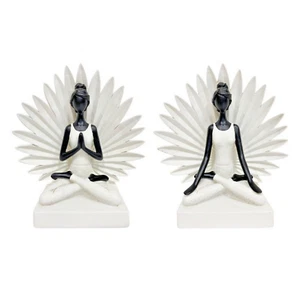 2pc Yoga Meditation Lady Ladies Zen Figurine Home Ornament Statue Sculpture 26cm - Picture 1 of 3