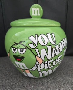 M&M,s Green Jar Advertising "You Wanna Piece of Me? Candy Dish 2009 6" Tall - Picture 1 of 9