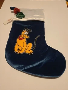 Vintage Blue Pluto Felt Disney holiday christmas Stocking Disney store - Picture 1 of 5