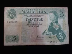 Mauritius 25 rupees Banknote 1967 (NN00) - Foto 1 di 2