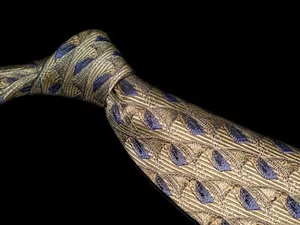 J.Z. Richards Gold Blue Geometric 100% Silk Mens Designer Tie - Picture 1 of 5