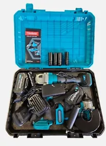 Kit 4in1 Trapano Smerigliatrice Avvitatore ad Impulsi Lampada 2 batterie Makota - Foto 1 di 5
