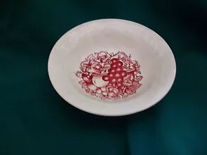 Antique 41' Harvest by Homer Laughlin Burgundy Red Fruit Bowl Center Pattern - Picture 1 of 2