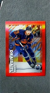 2022-23 Topps Chrome NHL Sticker Red Refractor#194 Leon Draisaitl Oilers /5 - Picture 1 of 2