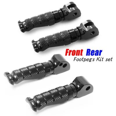 Estriberas R-FIGHT delanteras traseras CNC negras para GSXR 750 14 15 16 17 18 19 20 21 22 Foto 1 de 4