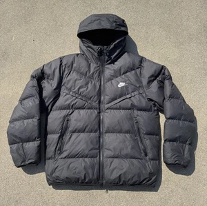 Nike Storm-Fit Puffer Zip Up Down Jacket Black Size Large Prima Loft Windrunner - Picture 1 of 6