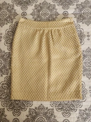 Minifalda Eci New York para mujer metálica dorada crema a cuadros brillante talla 4 Foto 1 de 4