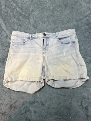 Pantalones Cortos Lauren Conrad Para Mujer’s 8 Denim Elastizados Lavado Ligero Envejecido Foto 1 de 4