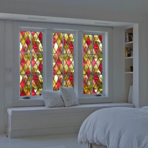 Stained Glass Paper Frosted Decorative Window Film Coverings Transparent - Picture 1 of 5