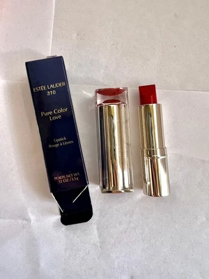 Estee Lauder Pure Color Love Lipstick 310 Bar Red Full Size 0.12Oz NIB (bad Box - Image 1 of 4
