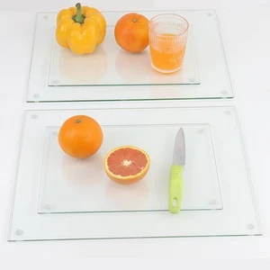 4 Pack Tempered Glass Cutting Board for Kitchen Countertop with Rubber Feet N... - Picture 1 of 7