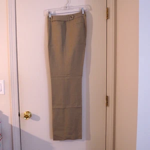 Neu Ann Taylor Margo khaki Leinenmischung gerades Bein gefütterte Anzughose Größe 8 - Bild 1 von 4