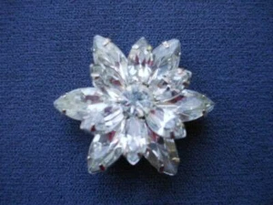 Großer Vintage tschechischer Strass Glasknopf 33 mm rund - Bild 1 von 4