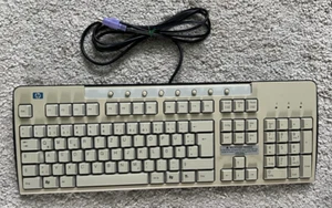 HP Computertastatur KB-0133 kabelgebunden PS2 Keyboard Layout deutsch schwarz - Bild 1 von 4