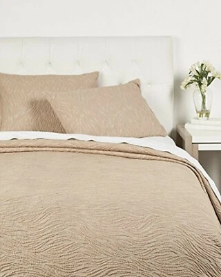 Sferra Rino Sand King Sham Matelasse Текстурированная Волнистая Патина 100% Хлопок Италия НОВАЯ - Изображение 1 из 4