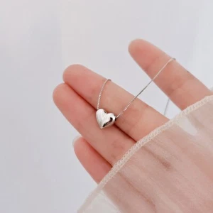 Beautiful Heart Pendant Necklace 925 Sterling Silver Women Girls Jewellery Gift - Picture 1 of 6