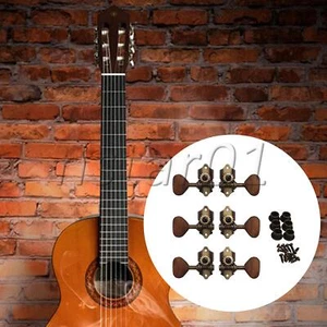 Cabezales de máquina de guitarra clásica afinadores 3 izquierdos 3 derechos con juego de tornillos de 7 plateados - Imagen 1 de 7