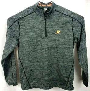 Level Wear Mens Pullover Size XL L/S 1/4 Zip Black/Gray Anaheim Ducks Chest Logo - Picture 1 of 10