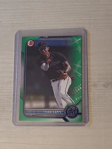 2022 Bowman Draft Yiddi Cappe GREEN PAPER Parallel #68/99 Marlins - Picture 1 of 3