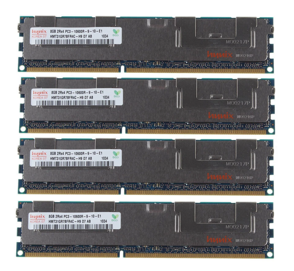 12 x Hynix 8GB 2Rx4 PC3-10600R DDR3-1333Mhz 2Rx4 ECC Reg Server DIMM Memory