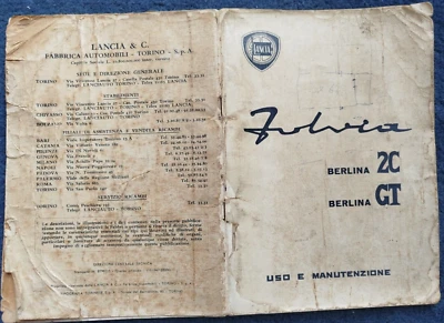 LIBRETTO USO MANUTENZIONE LANCIA FULVIA 2C GT VI 1967 ORIGINALE ITALIANO - Immagine 1 di 2