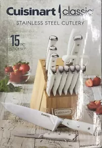 Cuisinart 15-Piece Knife Set with Block, forged Triple Rivet, White, C77WTR-15P - Picture 1 of 1