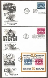 UN # 143 - 145 on 3 San Francisco Postmarked ArtCraft FDCs - I Combine S/H - Bild 1 von 1