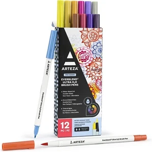 Arteza Pro Series EverBlend® Ultra H2O Brush Pens, Muted Vintage Tones Set of 12 - Picture 1 of 7